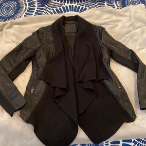 BLANK NYC (Nordstrom) LEATHER LOOK AND KNIT JACKET